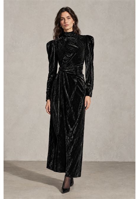 Weili Zheng Abito a Portafoglio in Velluto Stampato Nero Donna WEILI ZHENG | Abiti | F26DL02B234